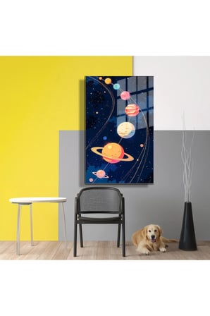 Space/Uzay Yapay Zeka Özel Tasarım Cam Tablo Ofis, Mutfak Çocuk Odası, Salon 20