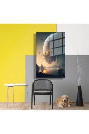 Space/Uzay Yapay Zeka Özel Tasarım Cam Tablo Ofis, Mutfak Çocuk Odası, Salon 148