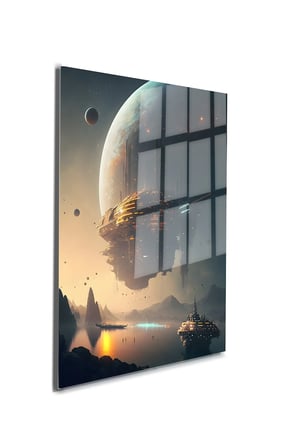 Space/Uzay Yapay Zeka Özel Tasarım Cam Tablo Ofis, Mutfak Çocuk Odası, Salon 148