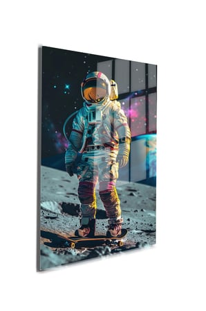 Space/Uzay Yapay Zeka Özel Tasarım Cam Tablo Ofis, Mutfak Çocuk Odası, Salon 02