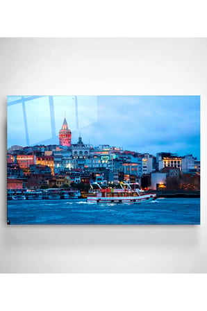 Galata Kulesi Cam Tablo, Dekoratif Cam Tablo