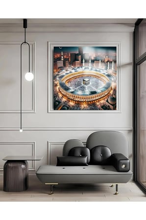 ULTRA YÜKSEK ÇÖZÜNÜRLÜKLÜ HARİKA KABE MANZARASI DİNİ 4MM KIRILMAZ CAM TABLO EV İŞ YERİ OFİS