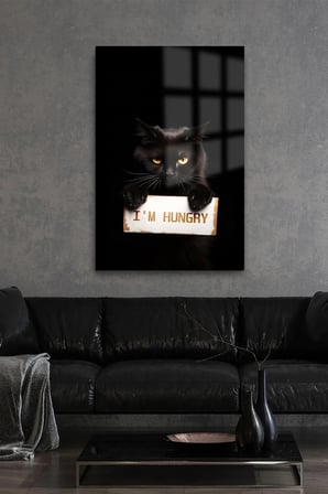ACIK KEDİ İÇİN TASARIM CAM TABLO EV HEDİYESİ İŞ YERİ HEDİYESİ KIRILMAZ LÜKS MODERN TABLO