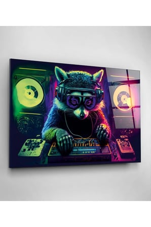 Dj Rakun Cam Tablo, Dekoratif Cam Tablo