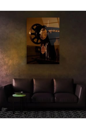 Antika Dikiş Makinesi Dikey Cam Tablo