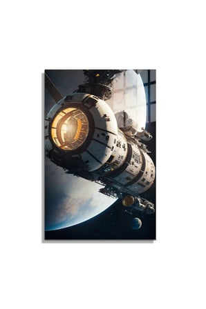 Space/Uzay Yapay Zeka Özel Tasarım Cam Tablo Ofis, Mutfak Çocuk Odası, Salon 92