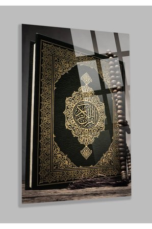 KURAN-I KERİM GÖRSELİ DİNİ İSLAMİ KIRILMAZ LÜKS CAM TABLO EV, İŞ YERİ, OFİS HEDİYESİ