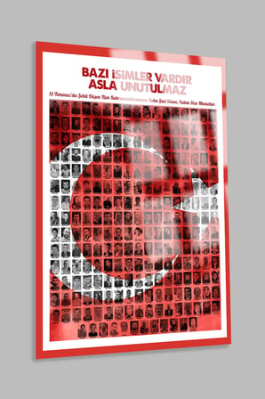 15 TEMBUZ ÖZEL TASARIM ULTRA CANLI RENKLER KIRILMAZ LÜKS CAM TABLO TABLO İŞ YERİ HEDİYESİ