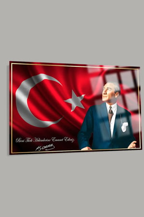 ATATÜRK BENİ TÜRK HEKİMLERİNE EMANET EDİNİZ KIRILMAZ CAM TABLO DOKTORA HEDİYE DOKTORLAR İÇİN TABLO