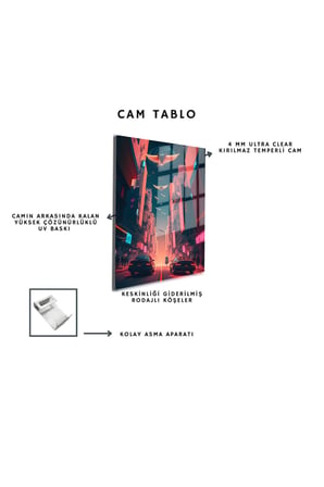 Space/Uzay Yapay Zeka Özel Tasarım Cam Tablo Ofis, Mutfak Çocuk Odası, Salon 226
