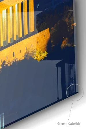 Anıtkabir | Atatürk Temalı Temalı Modern Uv Dijital Baskı Dekoratif Cam Tablo | 50x70 Cm