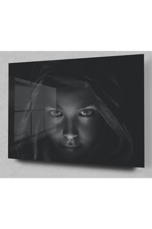 Masum Çocuk Cam Tablo, Çocuk Tabloları, Insan Yüzü Tablo, Duvar Dekor, Büyük Tablo, Cam Duvar Tablo
