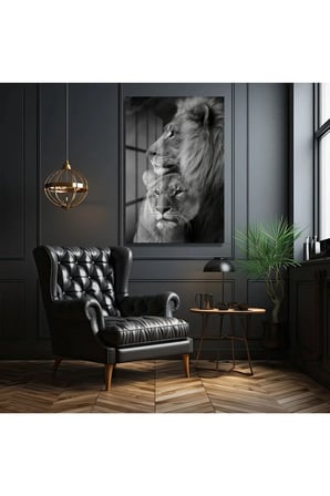 SEVGİLİ ASLANLAR ASLAN AİLESİ KIRILMAZ CAM TABLO EV OFİS İŞ YERİ HEDİRYESİ