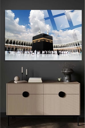 Kabe Hac Manzarası 4mm Lüks Kırılmaz Temperli Yüksek Çözünürlüklü Cam Tablo
