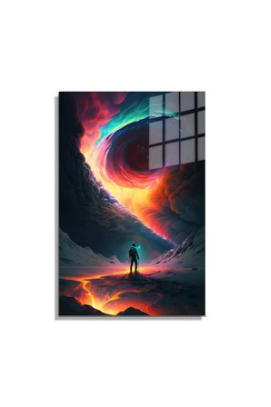 Space/Uzay Yapay Zeka Özel Tasarım Cam Tablo Ofis, Mutfak Çocuk Odası, Salon 93