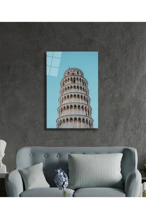 İtalya Pisa Kulesi Cam Tablo, Temperli ve Rodajlı Dayanıklı Kırılmaz Cam