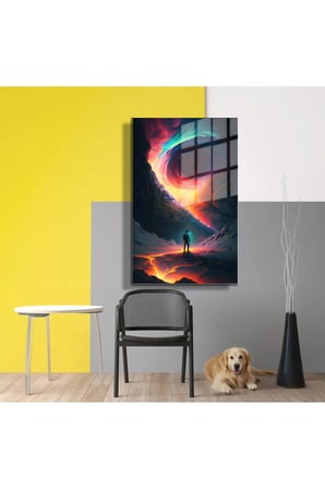 Space/Uzay Yapay Zeka Özel Tasarım Cam Tablo Ofis, Mutfak Çocuk Odası, Salon 93
