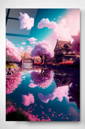 Pink Cam Tablo, Dekoratif Cam Tablo