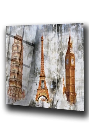 London Pisa Paris Cam Tablo | Hediyelik, Dekoratif, Ofis, Mutfak