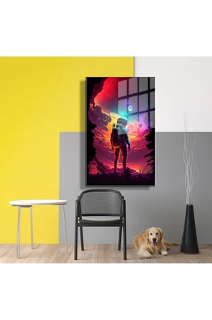 Space/Uzay Yapay Zeka Özel Tasarım Cam Tablo Ofis, Mutfak Çocuk Odası, Salon 99