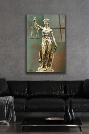 Avukat Ofisine Hediye Themis Heykeli Adalet Heykeli KIRILMAZ CAM TABLO EV OFİS İŞ YERİ HEDİRYESİ