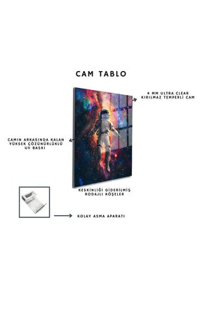 Space/Uzay Yapay Zeka Özel Tasarım Cam Tablo Ofis, Mutfak Çocuk Odası, Salon 137