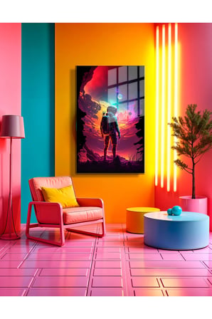 Space/Uzay Yapay Zeka Özel Tasarım Cam Tablo Ofis, Mutfak Çocuk Odası, Salon 99