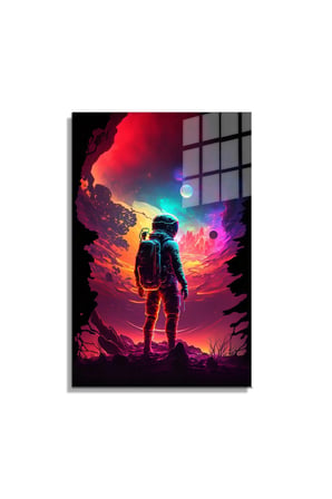 Space/Uzay Yapay Zeka Özel Tasarım Cam Tablo Ofis, Mutfak Çocuk Odası, Salon 99
