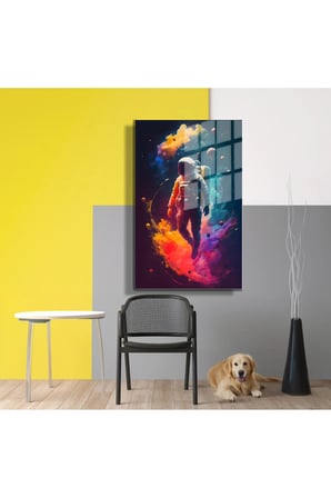 Space/Uzay Yapay Zeka Özel Tasarım Cam Tablo Ofis, Mutfak Çocuk Odası, Salon 95