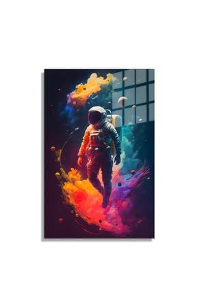Space/Uzay Yapay Zeka Özel Tasarım Cam Tablo Ofis, Mutfak Çocuk Odası, Salon 95