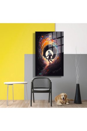 Space/Uzay Yapay Zeka Özel Tasarım Cam Tablo Ofis, Mutfak Çocuk Odası, Salon 56