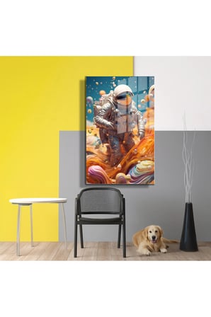 Space/Uzay Yapay Zeka Özel Tasarım Cam Tablo Ofis, Mutfak Çocuk Odası, Salon 196
