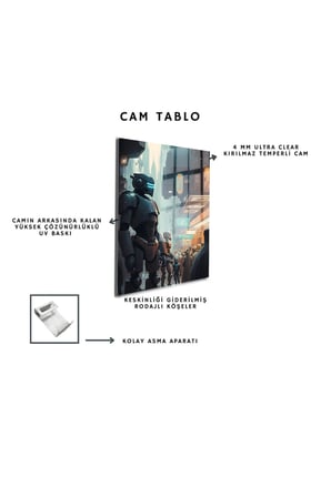 Space/Uzay Yapay Zeka Özel Tasarım Cam Tablo Ofis, Mutfak Çocuk Odası, Salon 113