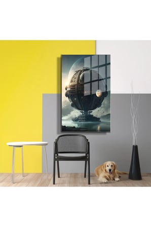 Space/Uzay Yapay Zeka Özel Tasarım Cam Tablo Ofis, Mutfak Çocuk Odası, Salon 12