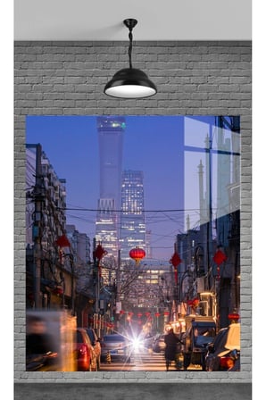 CADDE MANZARASI TEMPERLİ CAM ÜZERİNE TABLO SEVGİLİNİZE YILBAŞI HEDİYE