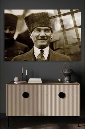 Atatürk Gülerken 4mm Kırılmaz Temperli Yüksek Çözünürlüklü Cam Tablo