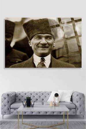 Atatürk Gülerken 4mm Kırılmaz Temperli Yüksek Çözünürlüklü Cam Tablo