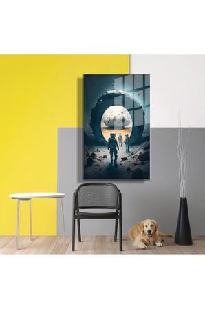 Space/Uzay Yapay Zeka Özel Tasarım Cam Tablo Ofis, Mutfak Çocuk Odası, Salon 40