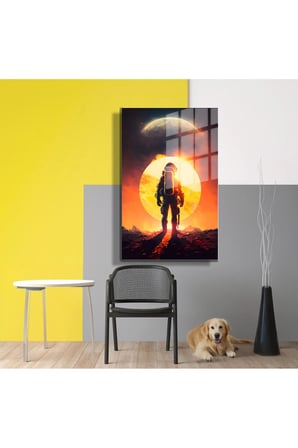 Space/Uzay Yapay Zeka Özel Tasarım Cam Tablo Ofis, Mutfak Çocuk Odası, Salon 39