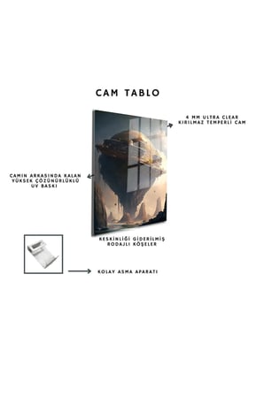 Space/Uzay Yapay Zeka Özel Tasarım Cam Tablo Ofis, Mutfak Çocuk Odası, Salon 166