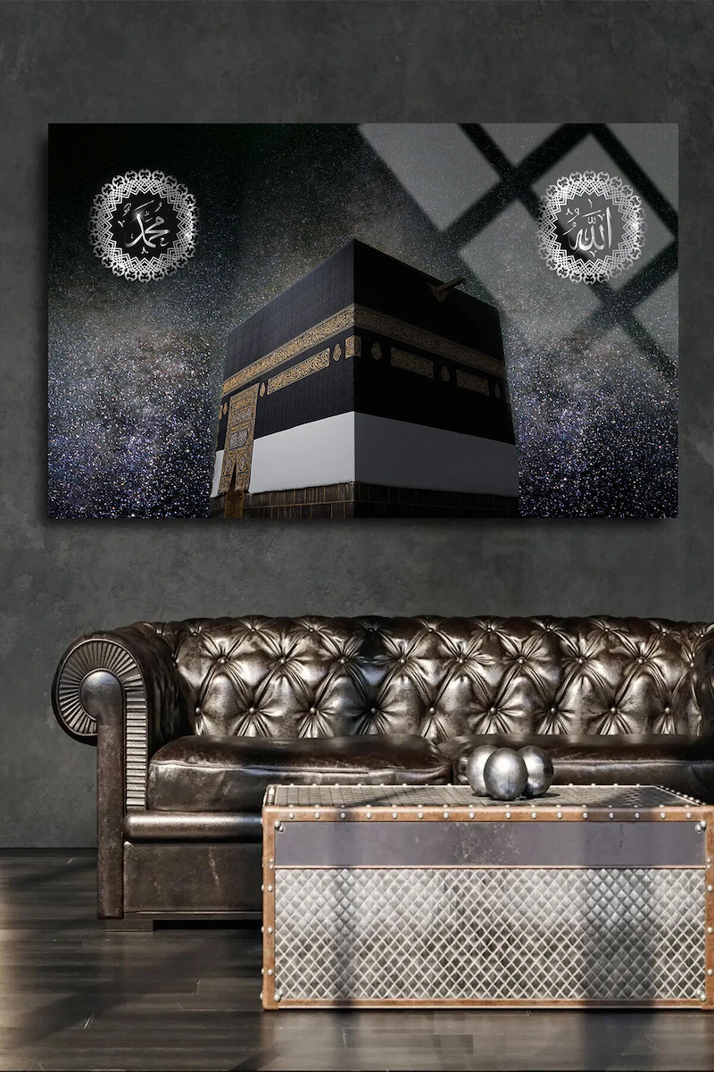 MEKKE DİNİ İSLAMİ KIRILMAZ CAM TABLO EV OFİS İŞ YERİ HEDİRYESİ