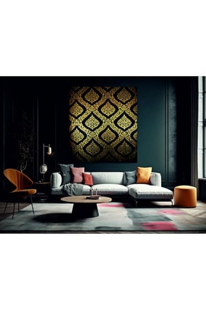 MUHTEŞEM GOLD DESENLER TEMPERLİ CAM ÜZERİNE TABLO SEVGİLİNİZE YILBAŞI HEDİYE