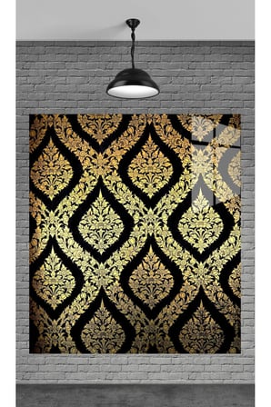 MUHTEŞEM GOLD DESENLER TEMPERLİ CAM ÜZERİNE TABLO SEVGİLİNİZE YILBAŞI HEDİYE