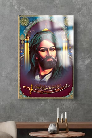 HZ.ALİ PORTESİ KIRILMAZ LÜKS CAM TABLO ULTRA CANLI RENKLER EV, İŞ YERİ, OFİS HEDİYESİ