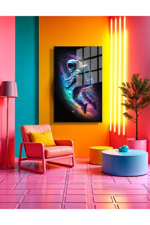 Space/Uzay Yapay Zeka Özel Tasarım Cam Tablo Ofis, Mutfak Çocuk Odası, Salon 51