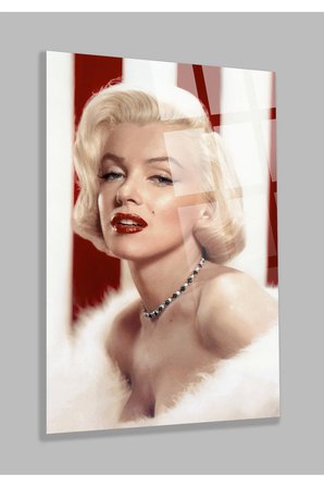 ULTRA YÜKSEK ÇÖZÜNÜRLÜKLÜ MARİLYN MONROE 4MM KIRILMAZ CAM TABLO EV, SALON, HEDİYESİ
