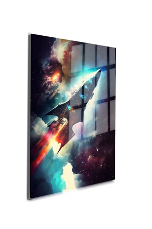 Space/Uzay Yapay Zeka Özel Tasarım Cam Tablo Ofis, Mutfak Çocuk Odası, Salon 58