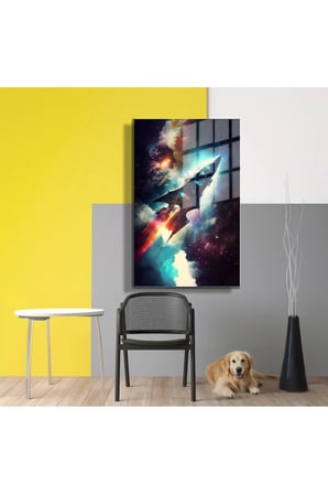 Space/Uzay Yapay Zeka Özel Tasarım Cam Tablo Ofis, Mutfak Çocuk Odası, Salon 58