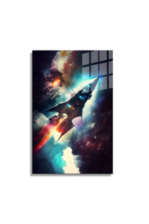 Space/Uzay Yapay Zeka Özel Tasarım Cam Tablo Ofis, Mutfak Çocuk Odası, Salon 58