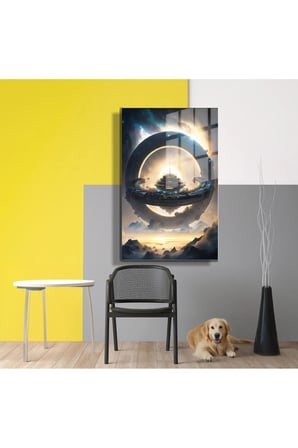 Space/Uzay Yapay Zeka Özel Tasarım Cam Tablo Ofis, Mutfak Çocuk Odası, Salon 170